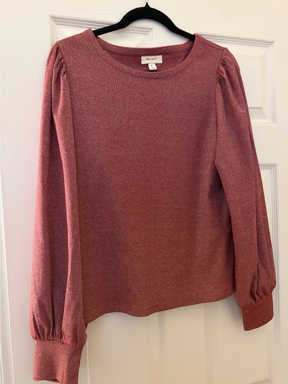 Mauve Shimmer Long Sleeve Blouse